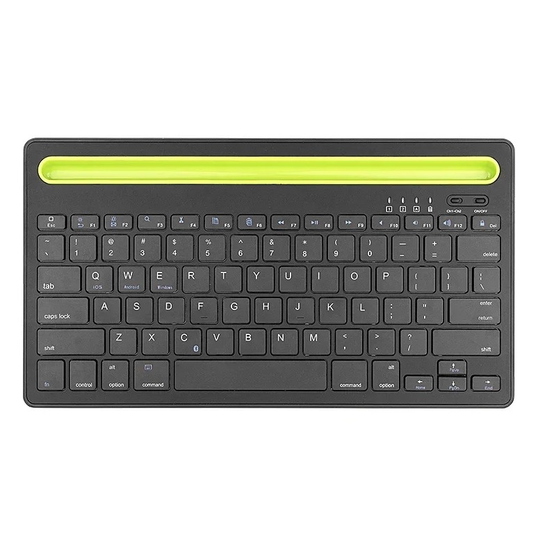 WIRELESS BLUETOOTH KEYBOARD WITH PHONE/TABLET HOLDER SLOT