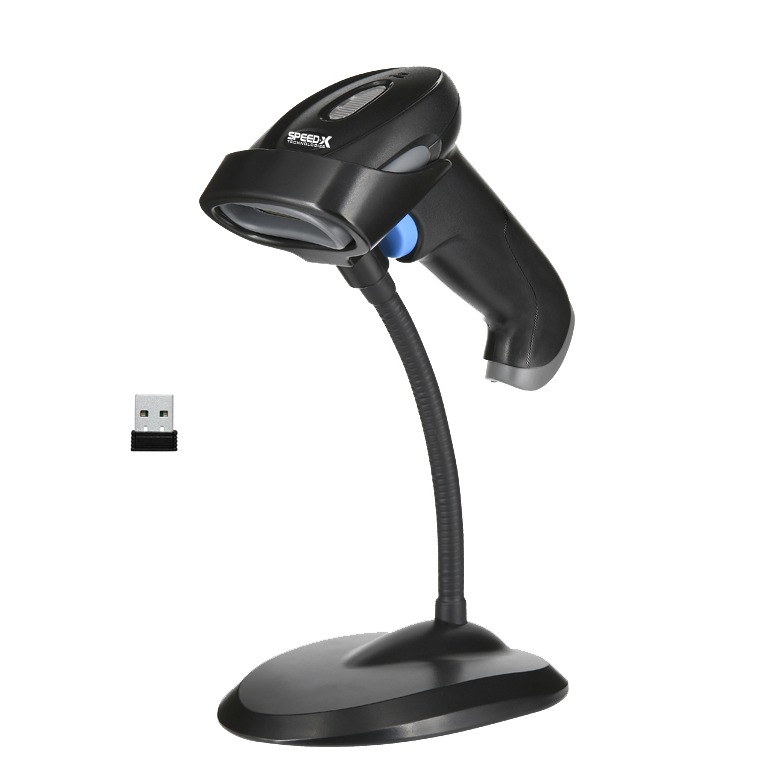 SPEED-X 8700 2D Wireless 2.4ghz Barcode Scanner With Stand And Receiver
