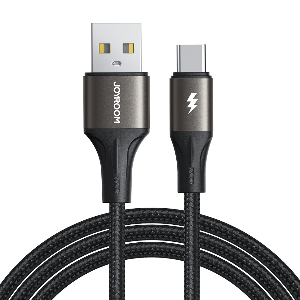 JOYROOM S-A25 LIGHT-SPEED SERIES 3A FAST CHARGING DATA CABLE (USB-A TO TYPE-C) 1.2M-BLACK