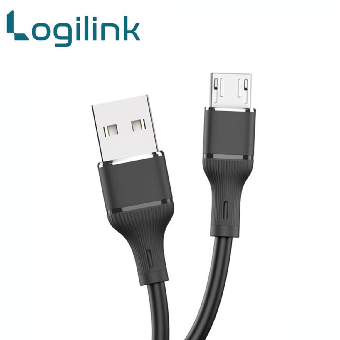 Logilink Usb To Micro Silicone Fast Charging Data Cable 1m (1 Year Warranty) Black