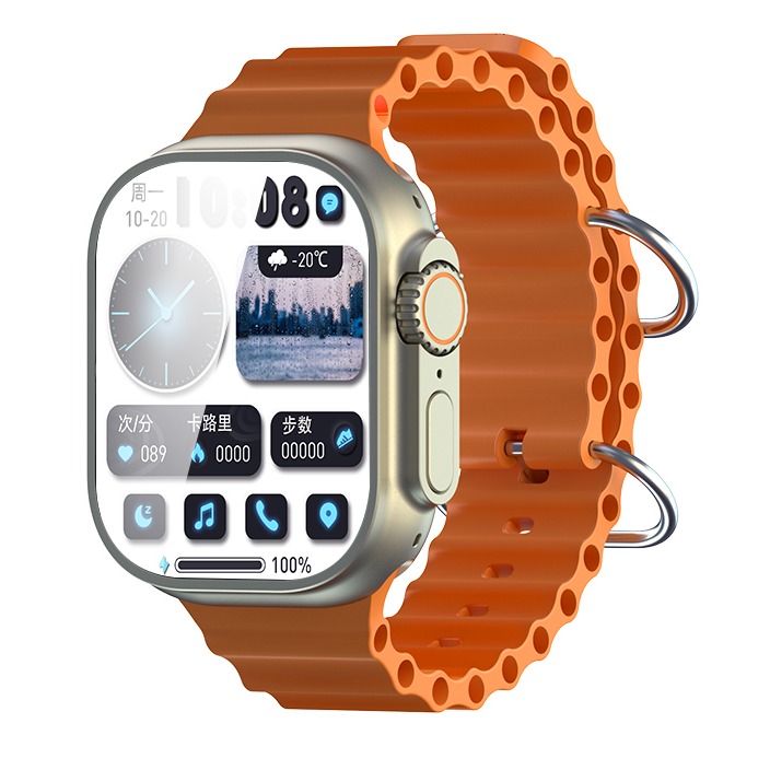 V200 New Fashion Ultra Smartwatch 2.2 Inch Large Screen IP68 Waterproof Sports Compatible with Wearfit Pro App Orange
