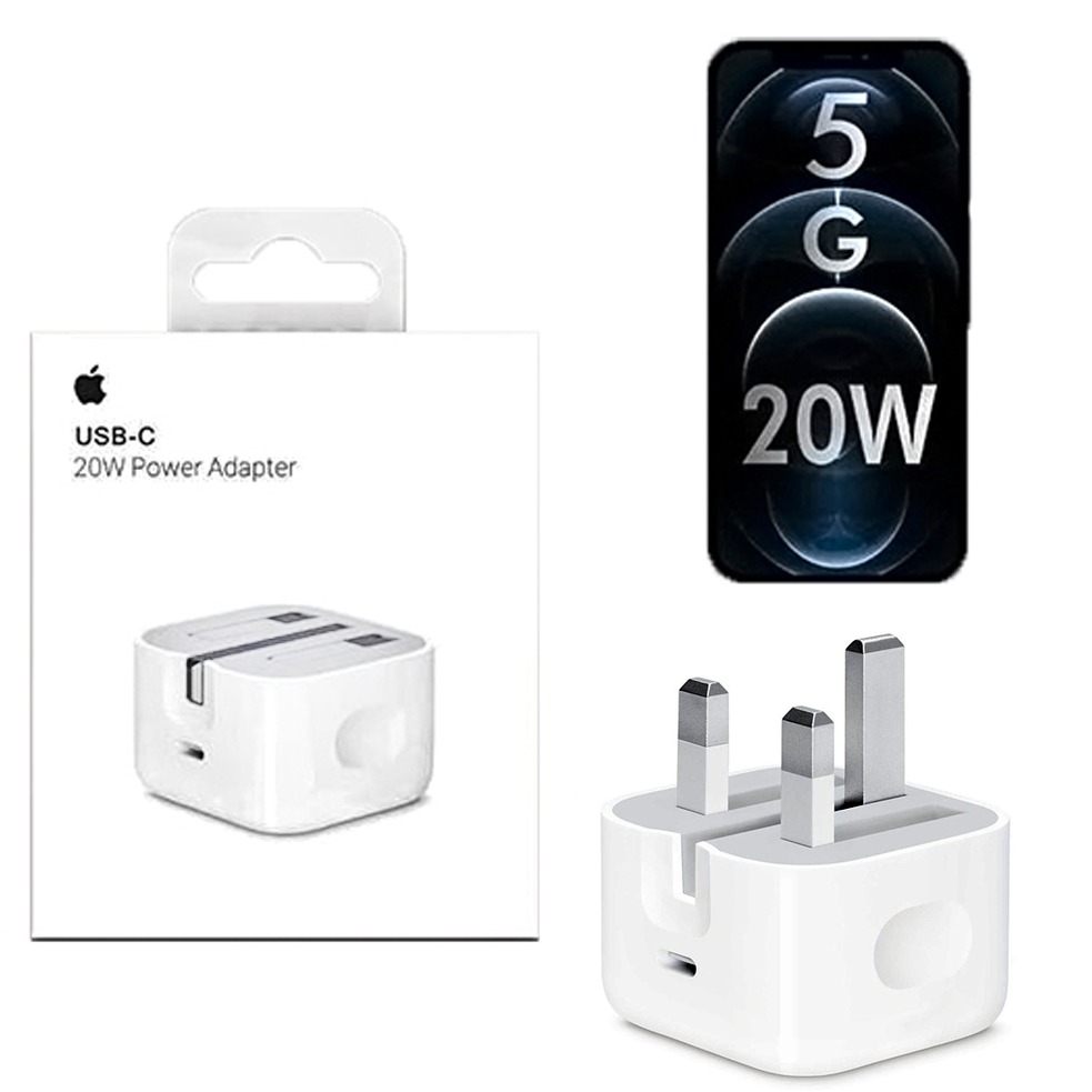 iPhone USB-C PD 20W Power Adapter Charger 3 pin (UK PIN)