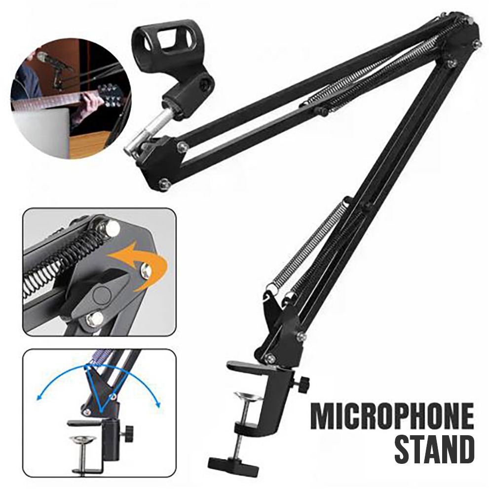 SYGA 35 Metal Cantilever Microphone Desktop Universal Capacitor Wheat Stand - Black